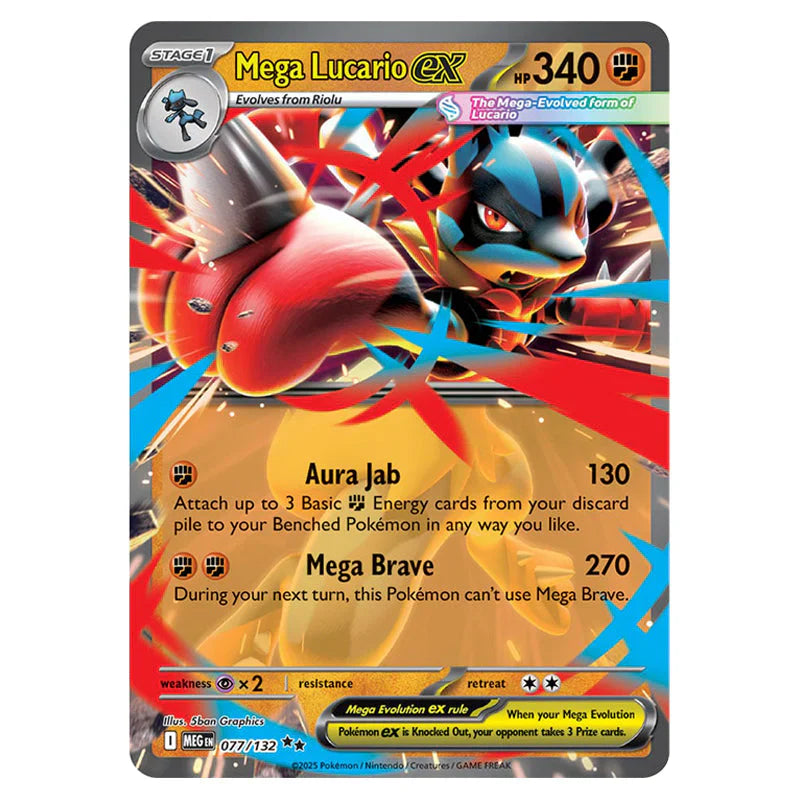 Pokemon Mega Evolution Mega Lucarioex - 077/132 (Single Card)