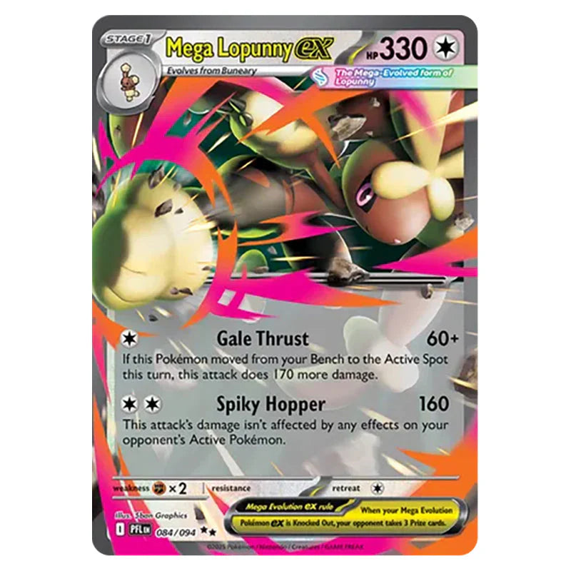 Pokemon Mega Evolution Phantasmal Flames - Mega Lopunny ex - 084/132 (Single Card)