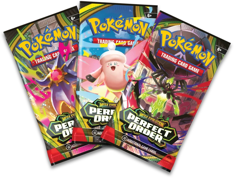Pokemon Mega Evolution Perfect Order 3 Pack Blister Chikorita